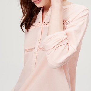 NWT Ann Taylor Loft Petite Lacy Henley Shirt